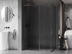 Mexen Kioto-F Sprchová stena Walk-in s rámom 120 x 105 cm, priehľadná 8 mm, brúsená pištoľová sivá