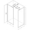 Mexen Kioto-F sprchová stena Walk-in s rámom 160 x 120 cm, transparentný 8 mm, čierny - 800-160-202-04-70-120