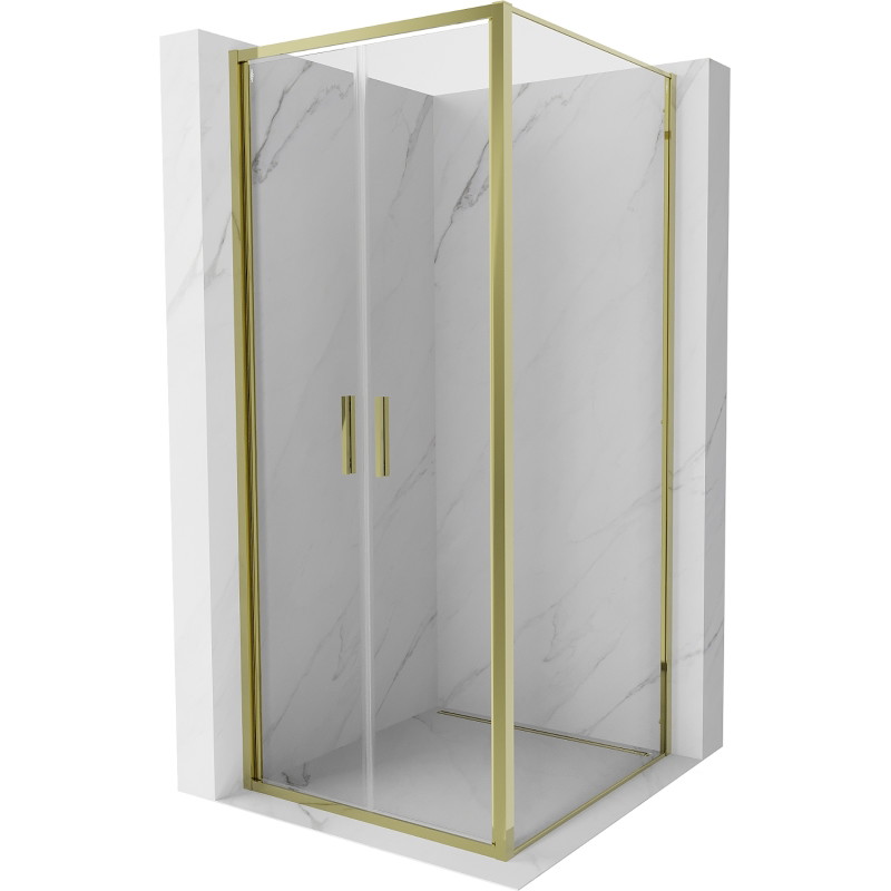 Mexen Exo-B Duo sprchový kút otvorený 70 x 70 cm, transparentný, zlatý - 814-070-070-50-00