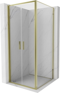 Mexen Exo-B Duo sprchový kút otvorený 70 x 70 cm, transparentný, zlatý - 814-070-070-50-00