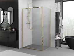 Mexen Exo-B Duo sprchová kabína 70 x 75 cm, priehľadná, zlatá - 814-070-075-50-00