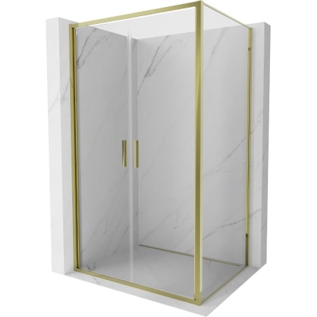 Mexen Exo závesná sprchovacia kabína 90 x 80 cm, priehľadná, zlatá - 814-090-080-50-00