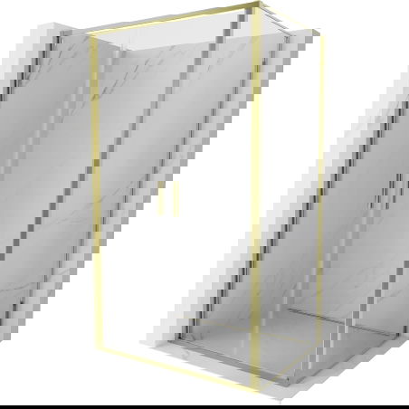 Mexen Exo sprchová kabína s otváracími dverami 100 x 80 cm, transparentná, zlatá - 814-100-080-50-00