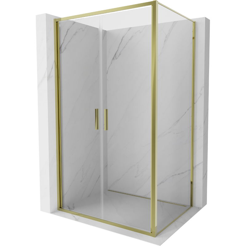 Mexen Exo sprchový kút s otváracími dverami 70 x 85 cm, transparentný, zlatý - 814-070-085-50-00