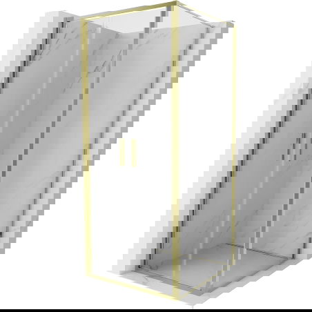 Mexen Exo sprchový kút otvárací 90 x 90 cm, transparentný, zlatý - 814-090-090-50-00