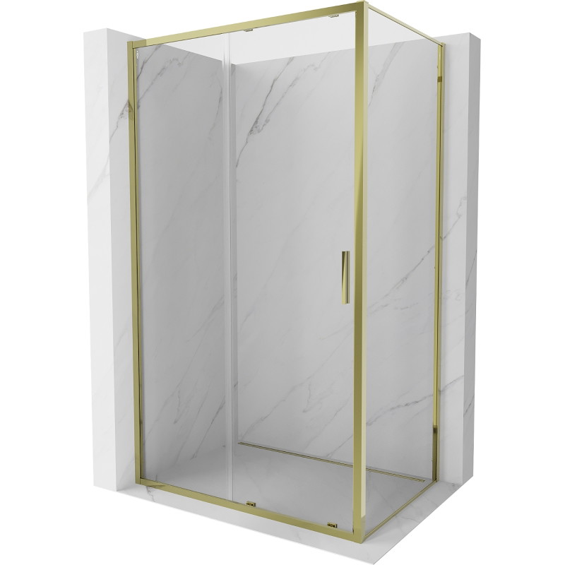 Mexen Exo-S posuvná sprchová kabína 140 x 70 cm, priehľadná, zlatá - 8151-140-070-50-00