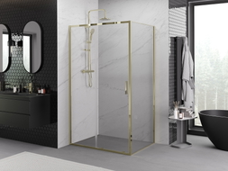 Mexen Exo-S posuvná sprchová kabína 155 x 70 cm, transparentná, zlatá - 8151-155-070-50-00