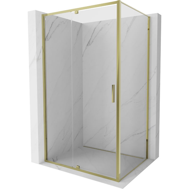Mexen Exo sprchový kút s otočnými dverami 155 x 70 cm, priehľadný, zlatý - 819-155-070-50-00
