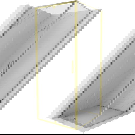 Mexen Exo sprchový kút, otvárací 95 x 95 cm, transparentný, zlatý - 819-095-095-50-00