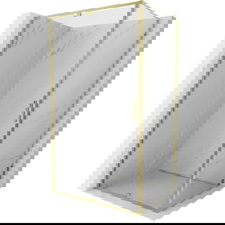 Mexen Exo sprchovací kút 135 x 100 cm, číry, zlatý - 819-135-100-50-00