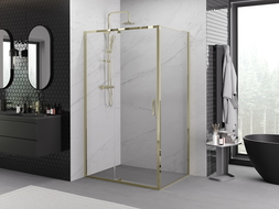 Mexen Exo sprchový kút otvárací 155 x 100 cm, transparentný, zlatý - 819-155-100-50-00