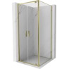Mexen Exo-BR Duo sprchový kút s výklopnými dverami 70 x 70 cm, priehľadný, zlatý - 8182-070-070-50-00