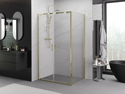 Mexen Exo sprchový kút otvárací 90 x 70 cm, transparentný, zlatý - 8182-090-070-50-00
