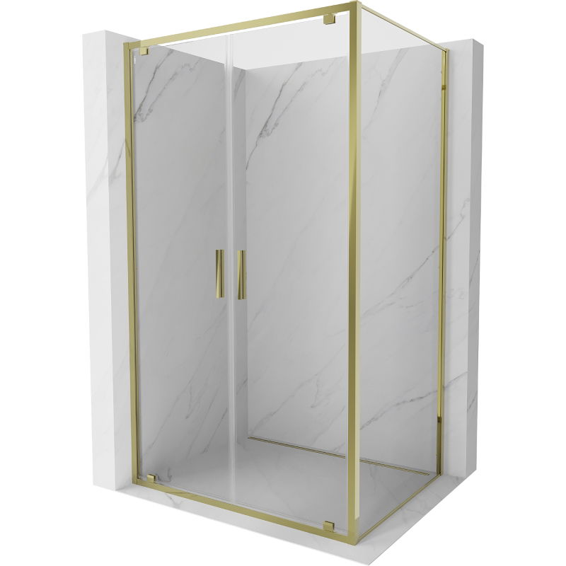 Mexen Exo sprchový kút s otočnými dverami 100 x 70 cm, transparentný, zlatý - 8182-100-070-50-00