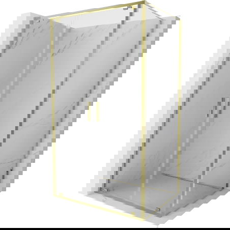 Mexen Exo sprchový kút s otváracími dverami 70 x 75 cm, priehľadný, zlatý - 8182-070-075-50-00