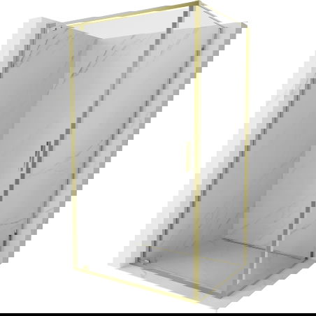 Mexen Exo sprchový kút otvárací 85 x 70 cm, priehľadný, zlatý - 8181-085-070-50-00
