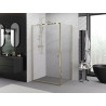 Mexen Exo-BR sprchovací kút s otváracími dverami 75 x 80 cm, transparentný, zlatý - 8181-075-080-50-00