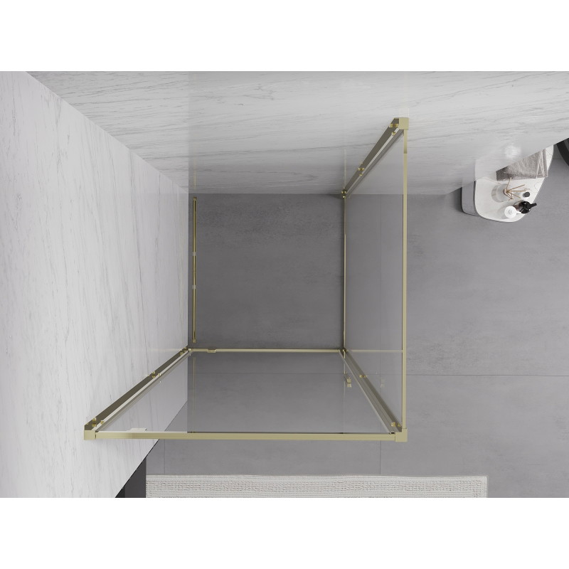 Mexen Exo-BR sprchovací kút s otočnými dverami 80 x 80 cm, priehľadný, zlatý - 8181-080-080-50-00