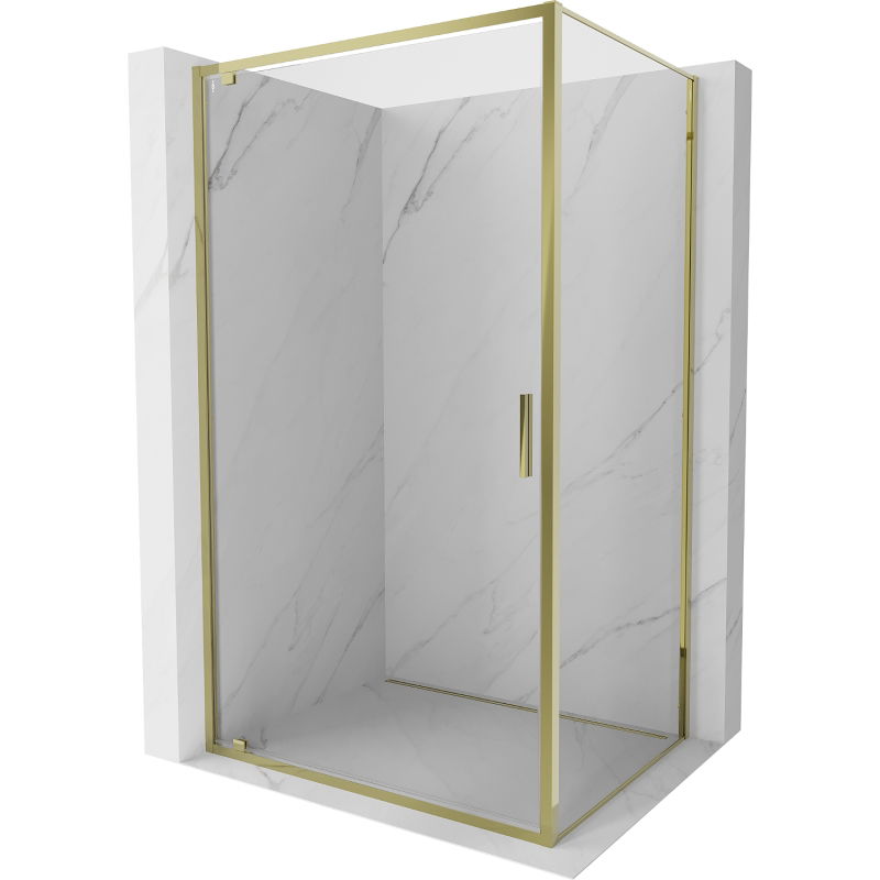 Mexen Exo sprchový kút s otváraním 80 x 85 cm, transparentný, zlatý - 8181-080-085-50-00