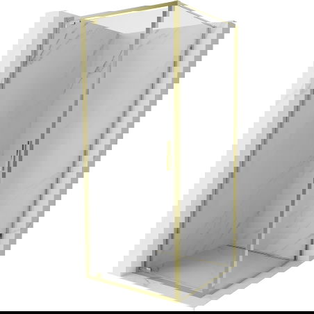 Mexen Exo sprchový kút s otváracími dverami 85 x 85 cm, transparentný, zlatý - 8181-085-085-50-00