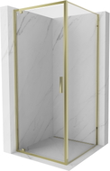 Mexen Exo-BR otváracia sprchová kabína 85 x 85 cm, transparentná, zlatá - 8181-085-085-50-00
