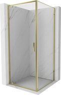 Mexen Exo sprchovací kút otvárací 85 x 85 cm, transparentný, zlatý - 8181-085-085-50-00