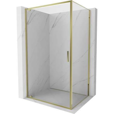 Mexen Exo-BR sprchový kút výklopný 95 x 90 cm, priehľadný, zlatý - 8181-095-090-50-00