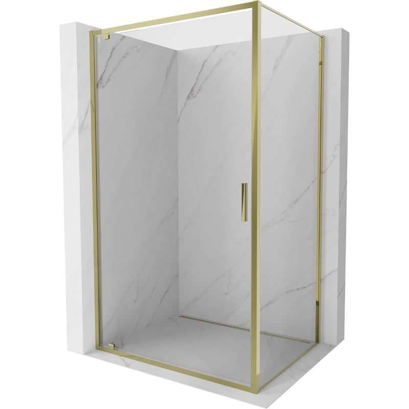 Mexen Exo sprchový kút otvárací 95 x 100 cm, priehľadný, zlatý - 8181-095-100-50-00