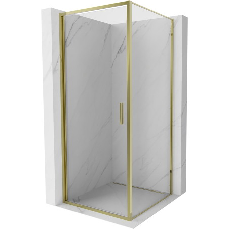 Mexen Exo-B otváracia sprchová kabína 70 x 70 cm, transparentná, zlatá - 817-070-070-50-00