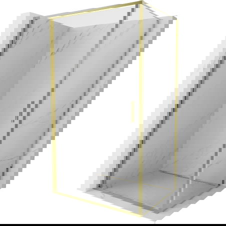 Mexen Exo výklopná sprchová kabína 100 x 75 cm, priehľadná, zlatá - 817-100-075-50-00