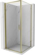 Mexen Exo-B sprchová kabína výklopná 80 x 80 cm, transparentná, zlatá - 817-080-080-50-00