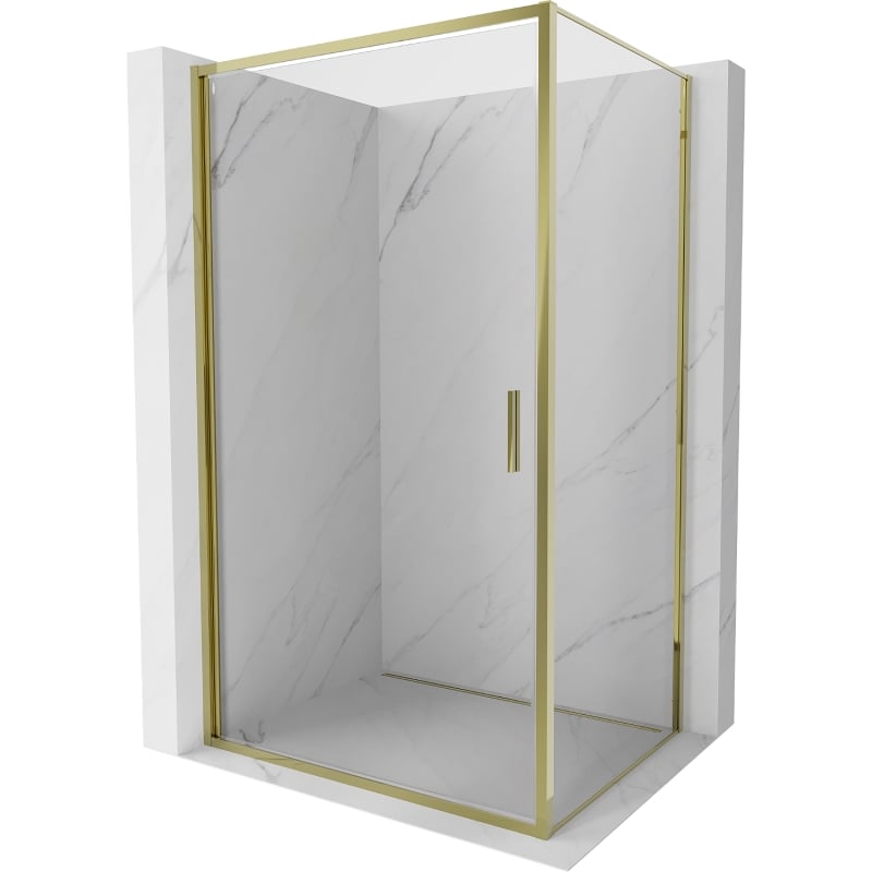 Mexen Exo sprchová kabína s otočnými dverami 80 x 85 cm, transparentná, zlatá - 817-080-085-50-00