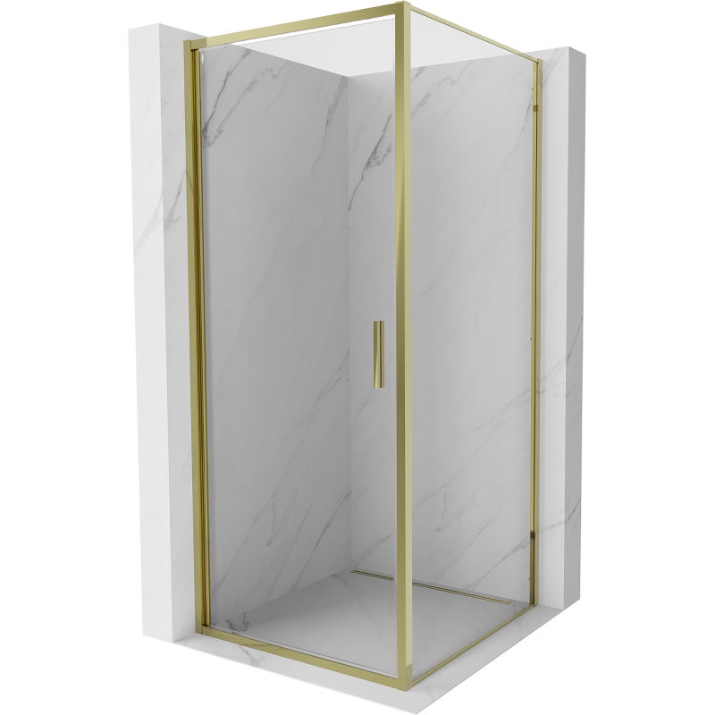 Mexen Exo sprchový kút otočný 85 x 85 cm, transparentný, zlatý - 817-085-085-50-00