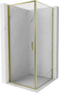 Mexen Exo sprchový kút otočný 85 x 85 cm, transparentný, zlatý - 817-085-085-50-00