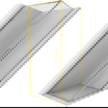 Mexen Exo sprchová kabína s výkyvnými dverami 90 x 90 cm, transparentná, zlatá - 817-090-090-50-00