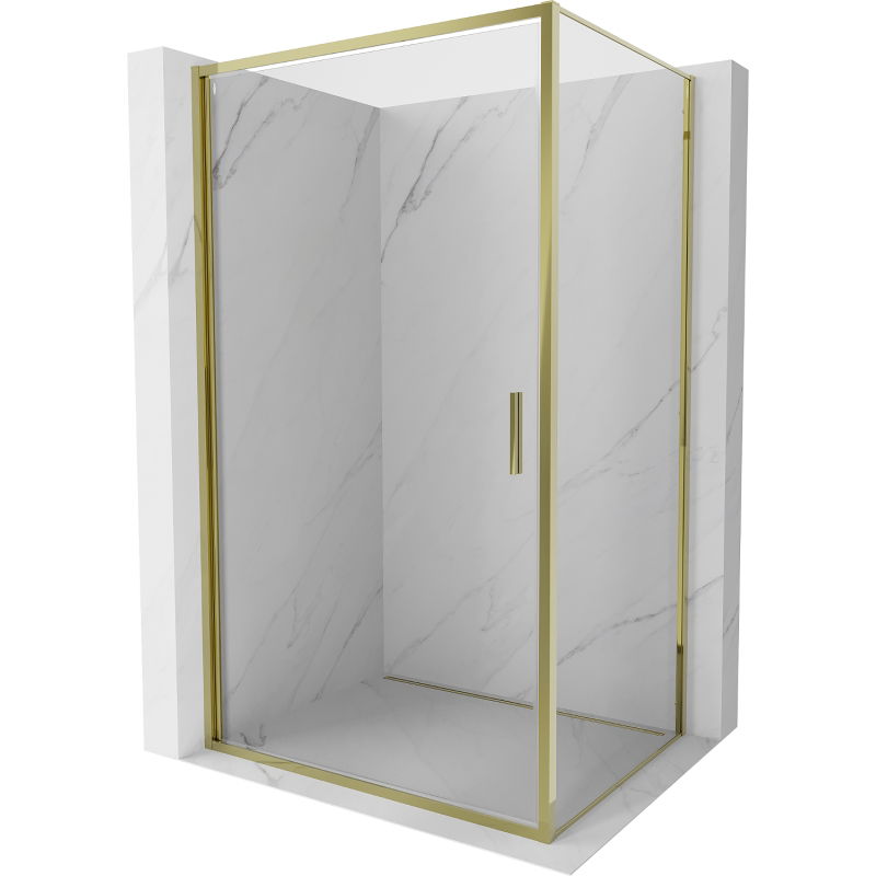 Mexen Exo sprchový kút s pántovým dverám 70 x 95 cm, transparentný, zlatý - 817-070-095-50-00