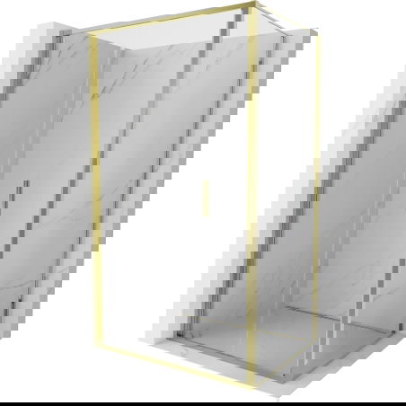 Mexen Exo skladací sprchovací kút 80 x 70 cm, transparentný, zlatý - 816-080-070-50-00