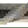 Mexen Omega sprchový kút posuvný 120 x 90 cm, transparentný, zlatý + sprchová vanička Flat, čierny - 825-120-090-50-00-4070G