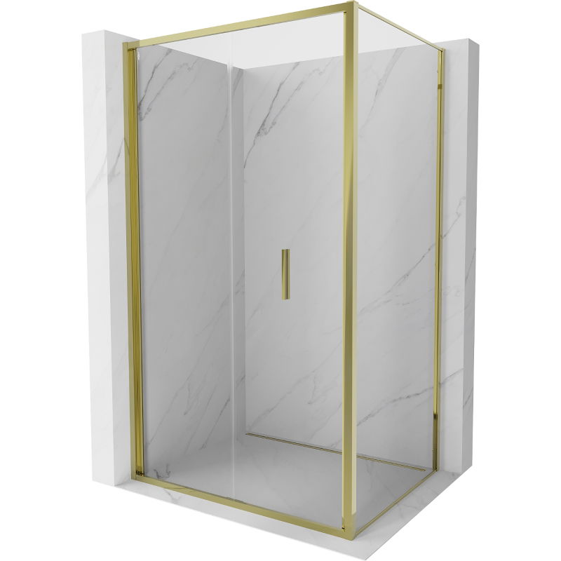 Mexen Exo skladací sprchový kút 70 x 75 cm, transparentný, zlatý - 816-070-075-50-00
