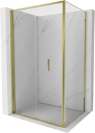 Mexen Exo-F skladací sprchovací kút 80 x 90 cm, priehľadný, zlatý - 816-080-090-50-00