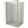 Mexen Exo-F skladací sprchovací kút 85 x 90 cm, transparentný, zlatý - 816-085-090-50-00