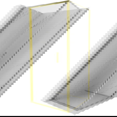 Mexen Exo skladacia sprchová kabína 90 x 90 cm, číra, zlatá - 816-090-090-50-00