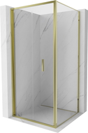 Mexen Exo skladacia sprchová kabína 90 x 90 cm, číra, zlatá - 816-090-090-50-00
