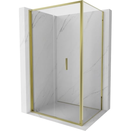 Mexen Exo sprchový kút skladací 100 x 90 cm, priehľadný, zlatý - 816-100-090-50-00