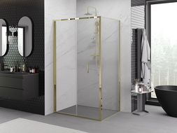 Mexen Exo skladací sprchový kút 100 x 95 cm, transparentný, zlatý - 816-100-095-50-00