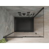 Mexen Omega posuvná sprchová kabína 100 x 80 cm, priehľadná, čierna + sprchová vanička Flat, čierna