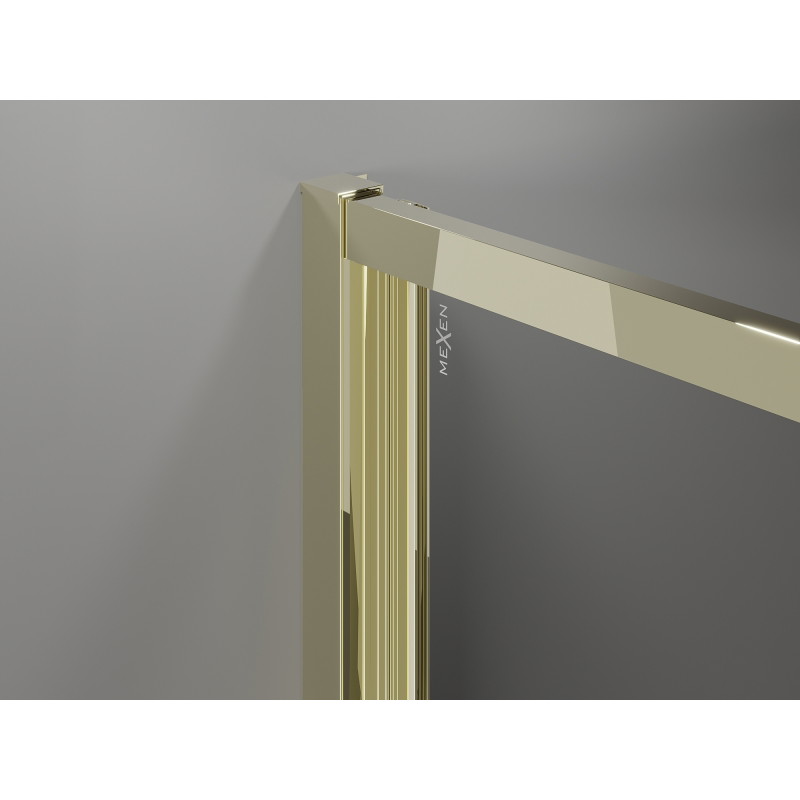 Mexen Exo-F skladacia sprchová kabína 95 x 100 cm, transparentná, zlatá - 816-095-100-50-00
