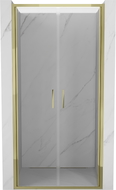 Mexen Exo-B Duo dvojité sprchové dvere otváracie 70 cm, transparentné, zlaté - 814-070-000-50-00