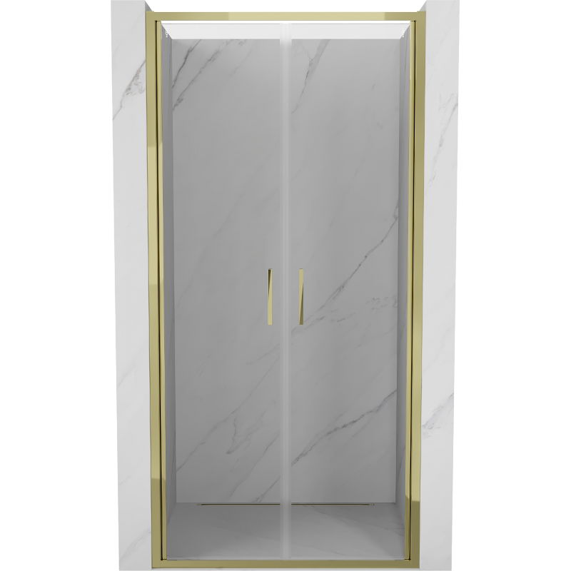 Mexen Exo dvojité sprchové dvere s otváraním 80 cm, transparentné, zlaté - 814-080-000-50-00