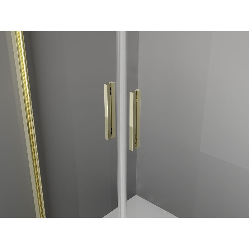 Mexen Exo dvojité otváracie sprchové dvere 80 cm, transparentné, zlaté - 814-080-000-50-00